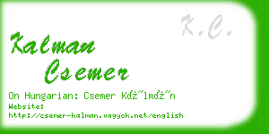 kalman csemer business card